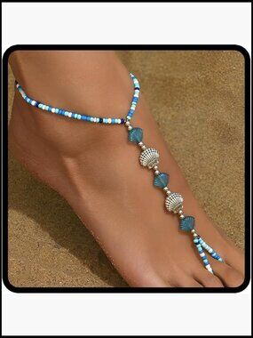 Boho Shell Anklet Bracelet Barefoot Sandals Beach Foot Chain Jewelry for Women